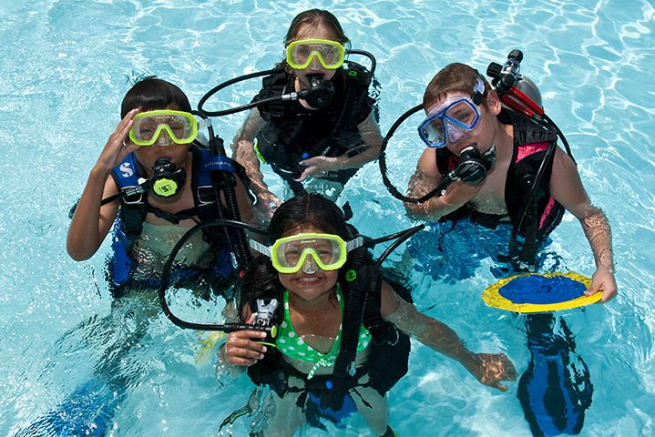 PADI Rescue Diver Program PADI Bubble Maker program allows children age 8 years old to try out scuba diving in the pool